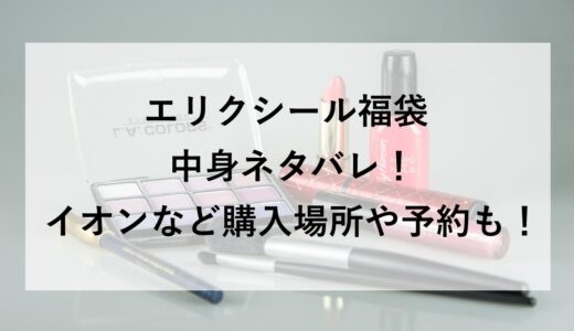 エリクシール福袋2026の中身ネタバレ！イオンなど購入場所や予約も！